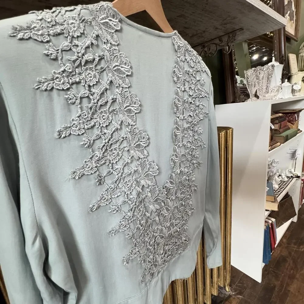 Vintage Wild‎ Rose Mint Green Lace Blazer Size 10 Shabby Chic Babydoll